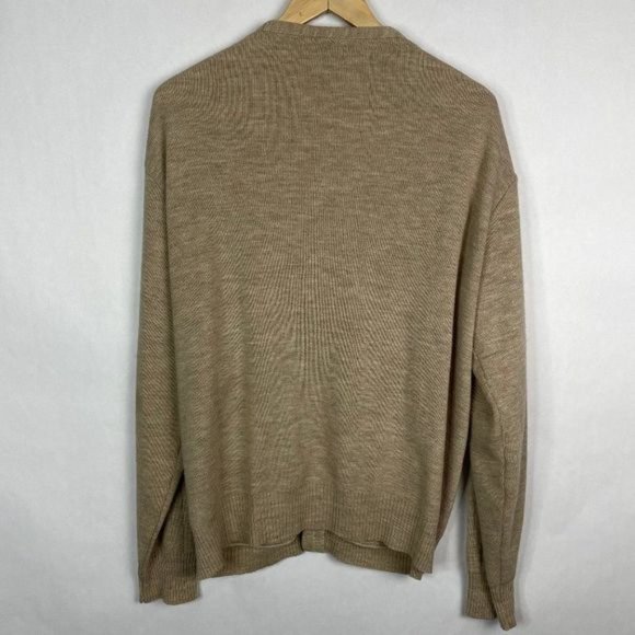 Vintage White?Ram Wool Blend?Button Down Cardigan Sweater Beige XL - Picture 3 of 3